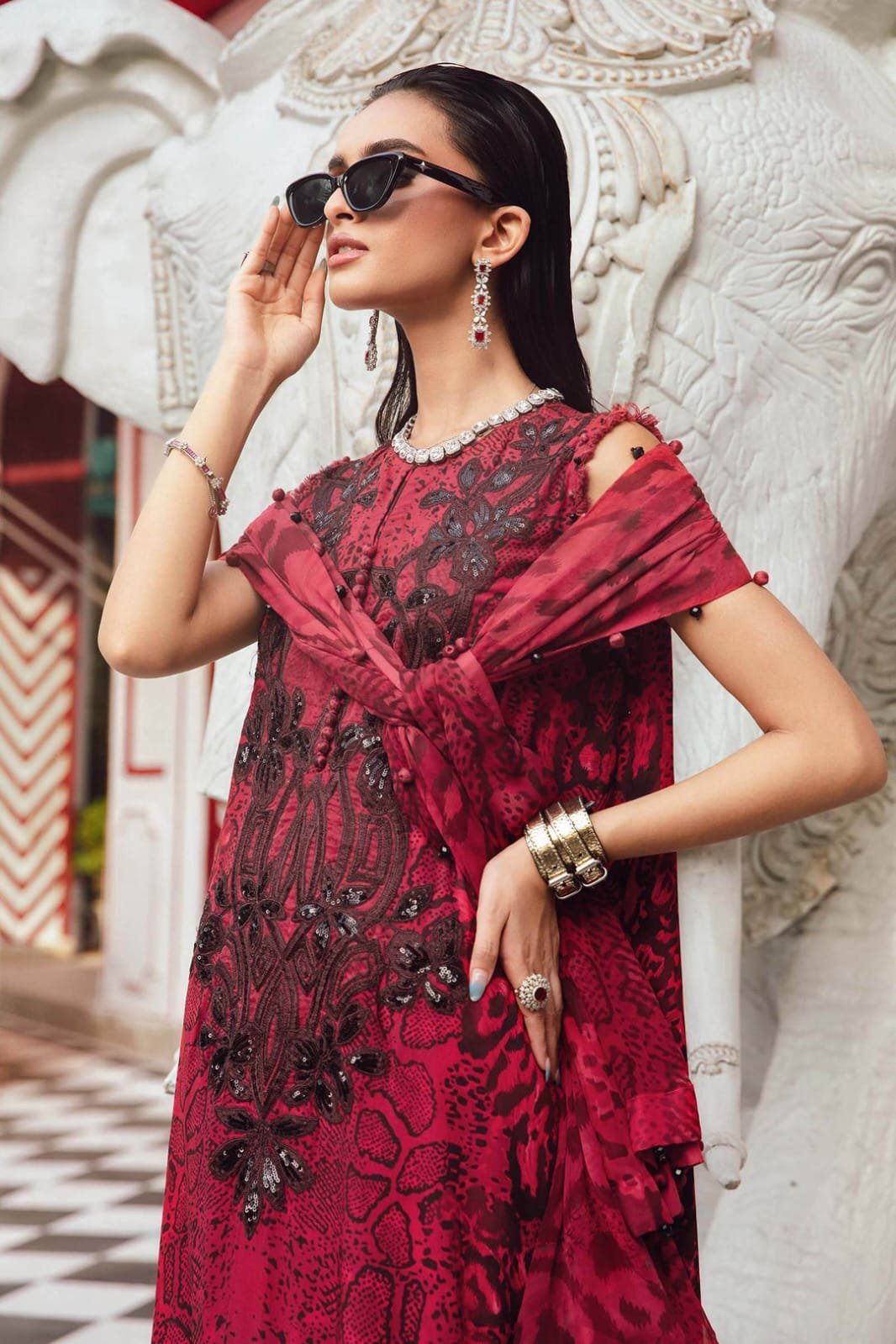 crimson embellished elegance ensemble crimson embellished elegance ensemble
