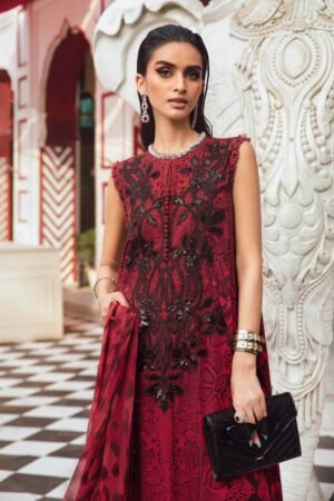 crimson embellished elegance ensemble