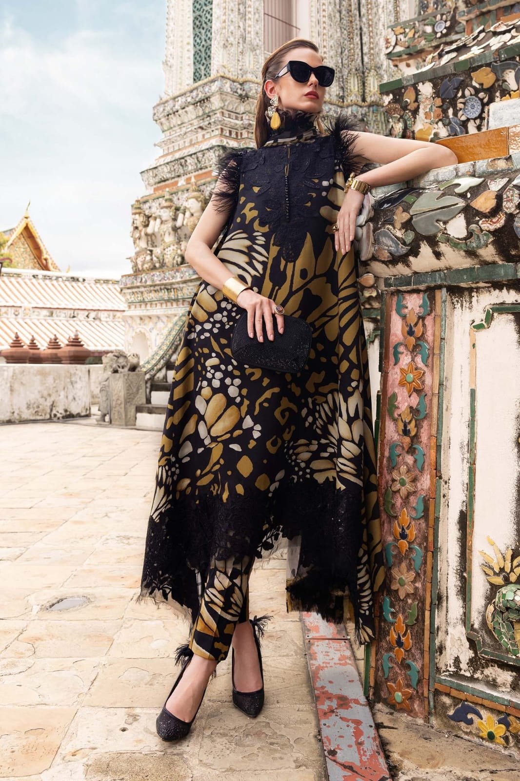 midnight gold luxe linen embroidered 3 piece suit – m print inspired design midnight gold luxe linen embroidered 3 piece suit – m print inspired design