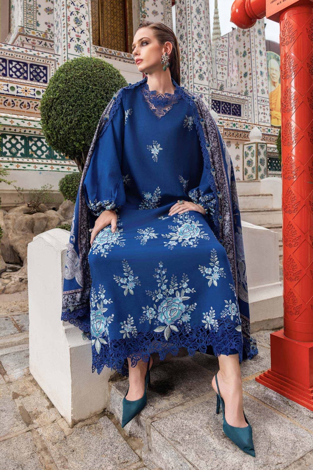 sapphire bloom elegance linen embroidered 3 piece suit – m print inspired by maria b sapphire bloom elegance linen embroidered 3 piece suit – m print inspired by maria b