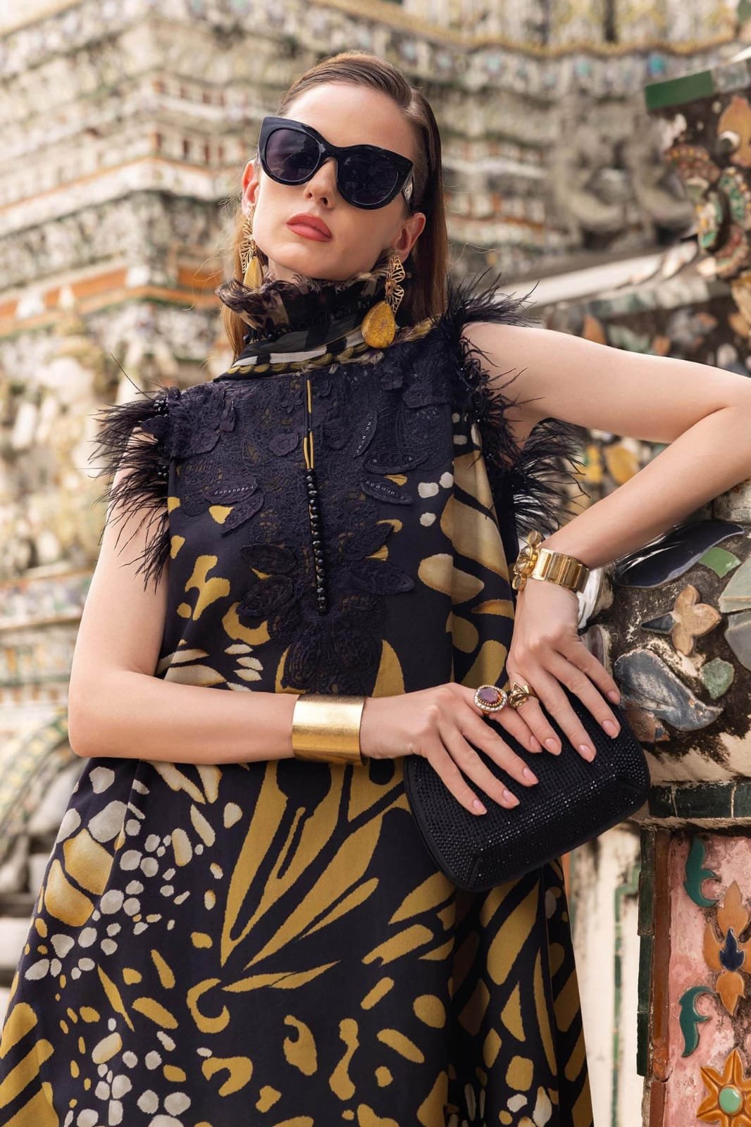 midnight gold luxe linen embroidered 3 piece suit – m print inspired design midnight gold luxe linen embroidered 3 piece suit – m print inspired design