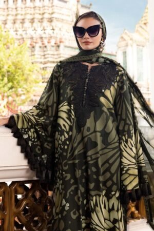 Home midnight gold luxe linen embroidered 3 piece suit – m print inspired design